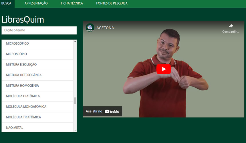LibrasQuim - Dicionário de Libras para Química